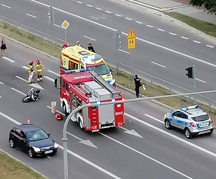 Motocyklista potrącony na Grunwaldzkiej. Kierowca uciekł 