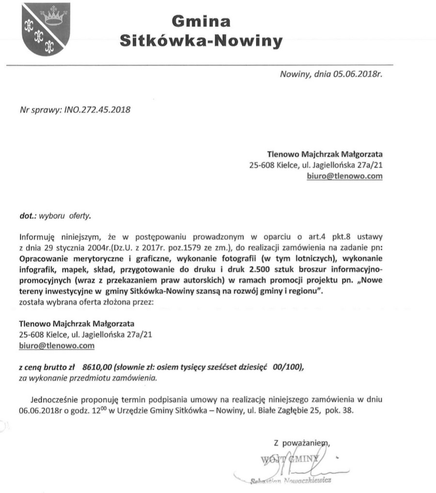 Nieuczciwe praktyki w gminie Sitkówka-Nowiny. Znajomi wójta Nowaczkiewicza zarabiają na publicznych zamówieniach