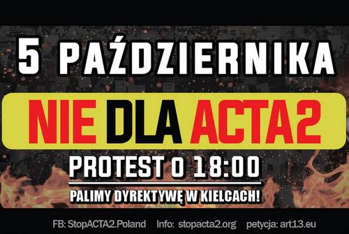 kielce wiadomości Stop ACTA2! W piątek protest na Rynku w Kielcach 