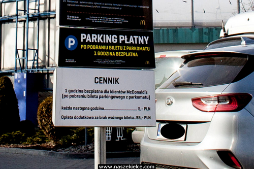 kielce wiadomości Prawie 100 zł za parkowanie przy McDonaldzie na Żyniej (ZDJĘCIA) 