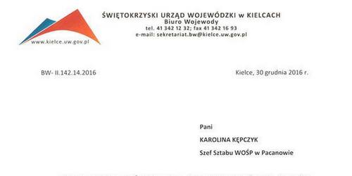 kielce wiadomości Wojewoda odmówiła wsparcia WOŚP na piśmie. Ale i tak pomogła
