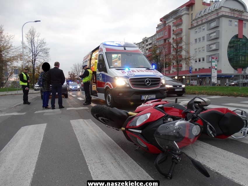 Wypadek motocyklisty na ulicy Warszawskiej 15.10.2017 